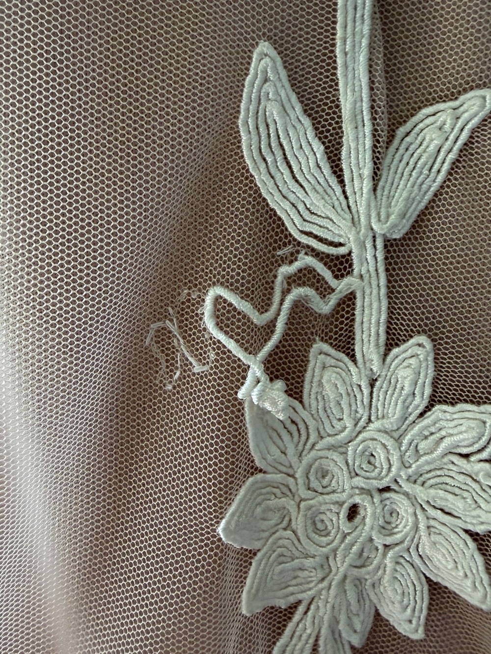 BHLDN Blush Pink Floral Appliqué V-Neck Bridesmaid Dress - Picture 6 of 9